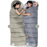 Ультралёгкий спальный мешок NATUREHIKE CNK2350WS023 M400 хлопковый с капюшоном весна осень серый, молния справа 6927595776056